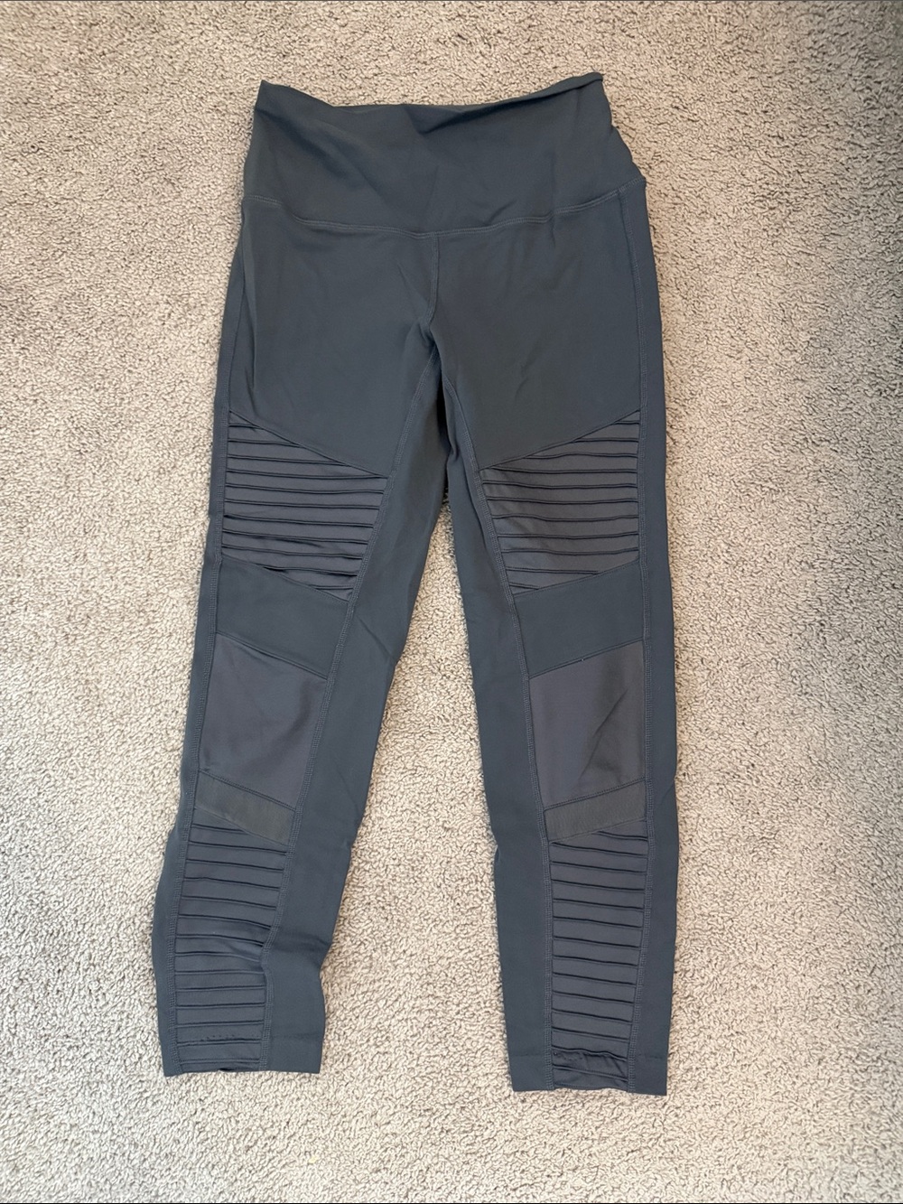 ALO Yoga Charcoal Moto-Detail High-Waist Jeggings